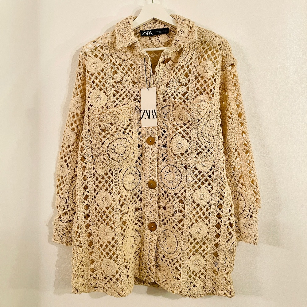 Zara Crochet Oversized Cardigan
